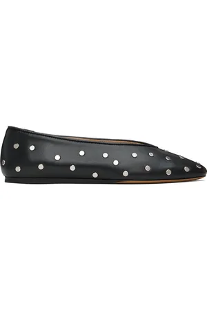 Le Monde Beryl Black Studded Regency Ballerina Flats