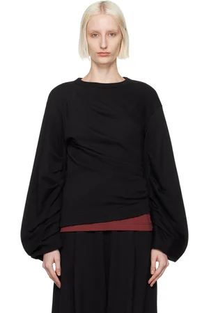 DRIES VAN NOTEN Black Pleated Sweatshirt