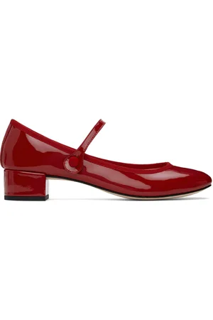 Repetto Red Rose Mary Jane Heels