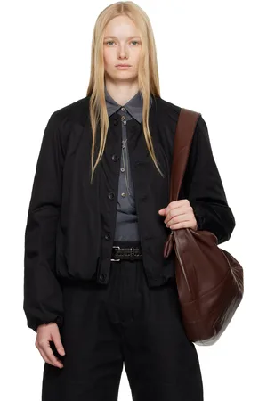 LEMAIRE Black Wadded Bomber Jacket