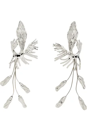 DRIES VAN NOTEN Silver Graphic Earrings