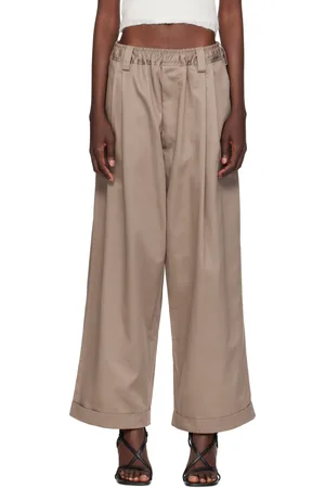 MERYLL ROGGE Gray Light Cotton Gabardine Drawstring Trousers
