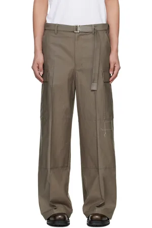 SACAI Taupe WTAPS Edition Cotton Back Satin Cargo Pants