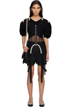 Simone Rocha Black Zip-Up Bodysuit