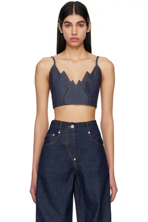 pushBUTTON SSENSE Exclusive Indigo Flare Denim Camisole