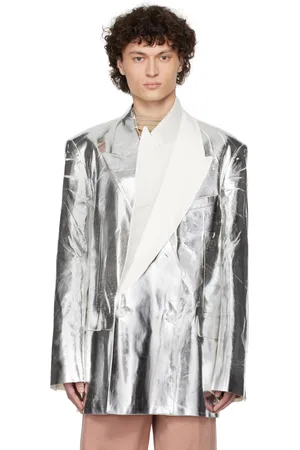 DRIES VAN NOTEN White Double-Breasted Blazer