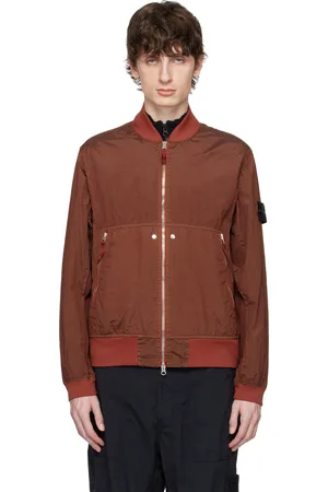 Stone Island Burgundy Nylon Metal Watro-TC ECONYL Bomber Jacket