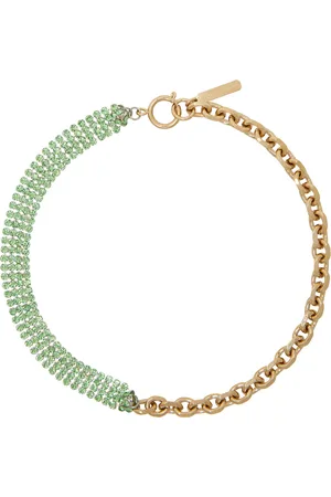 Justine Clenquet SSENSE Exclusive Gold & Green Shanon Choker