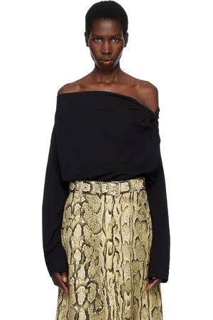 DRIES VAN NOTEN Black Off-Shoulder Top