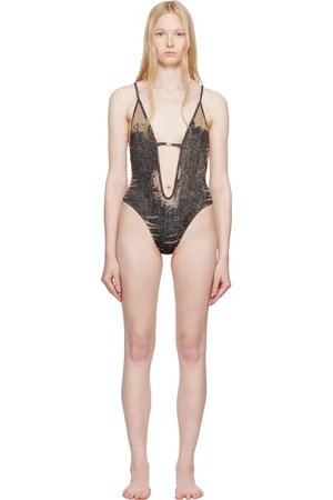 Diesel Brown & Black Daisy-Dnm Swimsuit