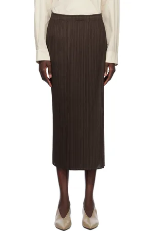 PLEATS PLEASE ISSEY MIYAKE Brown Monthly Colors March Midi Skirt