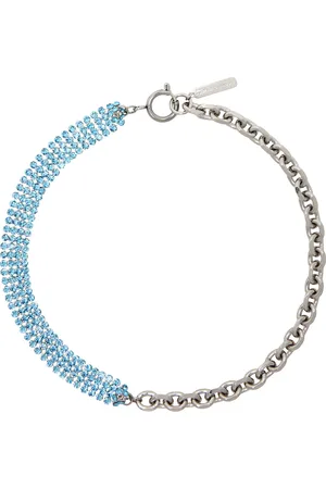 Justine Clenquet SSENSE Exclusive Silver & Blue Shanon Choker