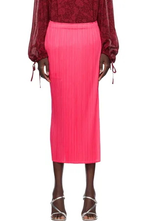 PLEATS PLEASE ISSEY MIYAKE Pink Monthly Colors March Midi Skirt