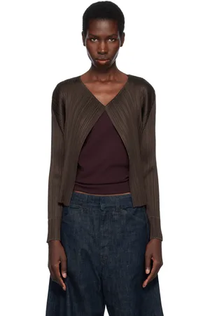 PLEATS PLEASE ISSEY MIYAKE Brown Monthly Colors March Cardigan