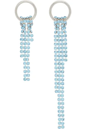Justine Clenquet SSENSE Exclusive Silver & Blue Shanon Earrings