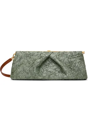 DRIES VAN NOTEN Gray Crushed Clutch