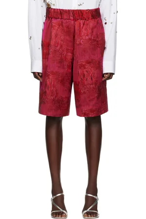 DRIES VAN NOTEN Pink Jacquard Shorts