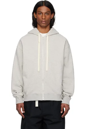 Jil Sander Gray Zipped Hoodie