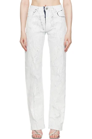 Maison Margiela White & Navy 5 Pockets Jeans