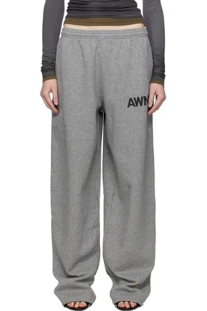 Alexander Wang Gray Logo-Detailed Oversize Sweatpants