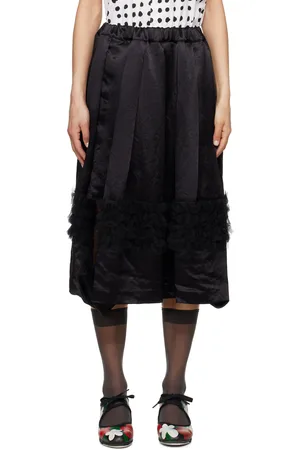 Comme des Garçons Black Cut Out Ruffle Midi Skirt