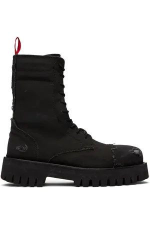 424 FAIRFAX Black Canvas X Boots