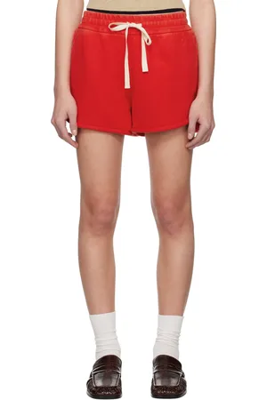 Jil Sander Red Cotton Terry Shorts