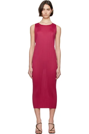 PLEATS PLEASE ISSEY MIYAKE Pink June New Colorful Basics 4 Maxi Dress
