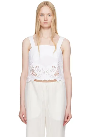RAG&BONE Clem Lace-Trim Poplin Tank Top