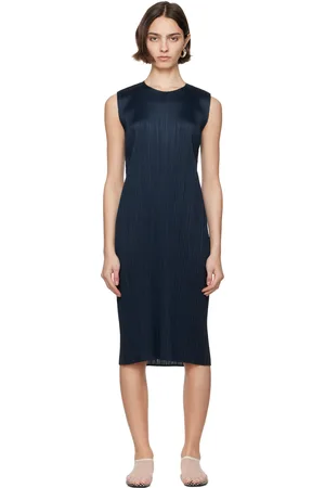 PLEATS PLEASE ISSEY MIYAKE Navy Monthly Colors April Midi Dress