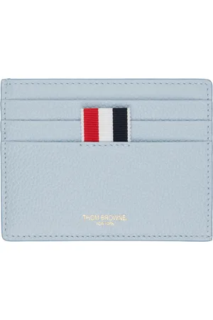 Thom Browne Blue Single Leather Card Holder