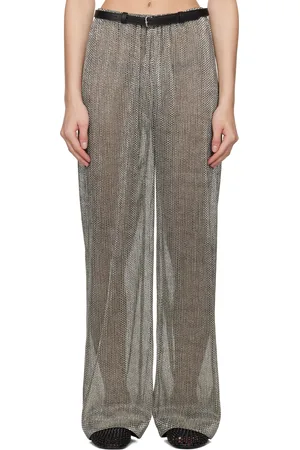 Nanushka Silver & Black Maglie Trousers
