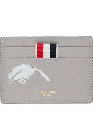 Thom Browne Gray Single Feather 3D Print Card Holder