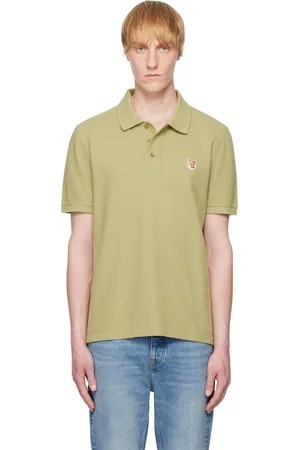Maison Kitsuné Khaki Fox Head Patch Regular Polo