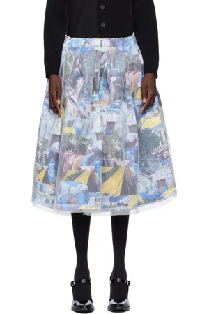 Comme des Garçons Multicolor Nylon Tulle & Paper Midi Skirt