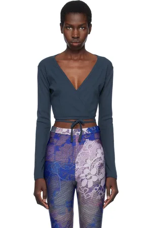 Gil Rodriguez Navy Sarita Wrap Top