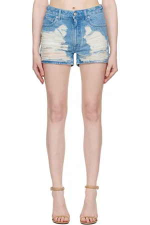 Maison Margiela Blue Distressed Denim Shorts