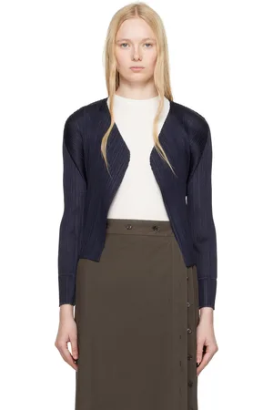 PLEATS PLEASE ISSEY MIYAKE Navy New Colorful Basics 4 Cardigan