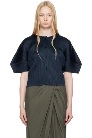 PLEATS PLEASE ISSEY MIYAKE Navy Monthly Colors April Cardigan