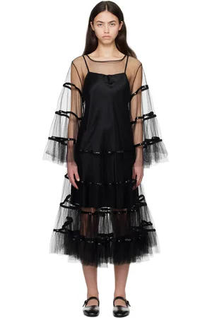 BODE Black Swan Midi Dress