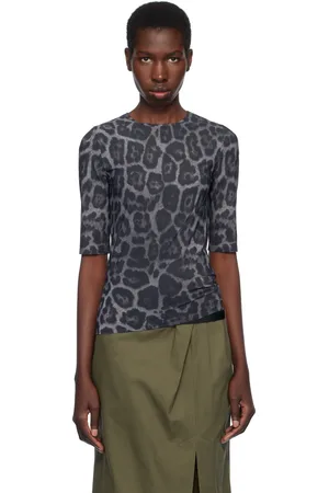Stella McCartney Gray Leopard Print T-shirt