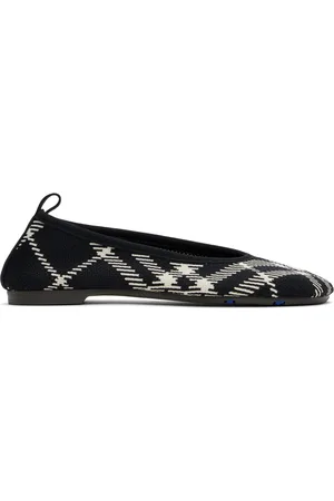 Burberry Black Check Knit Baby Ballerina Flats
