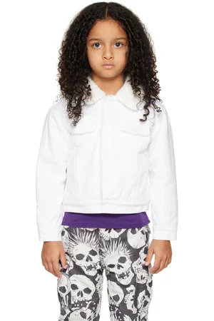 ERL Kids White Padded Denim Jacket