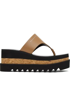 Stella McCartney Tan Sneak-Elyse Platform Thong Sandals