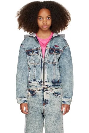 Diesel Kids Blue Embroidered Logo Denim Jacket