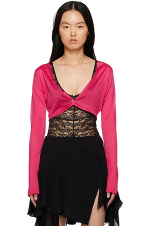 VERSACE Pink Button Cardigan