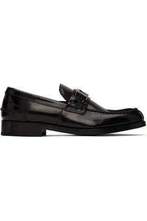 VERSACE Black Greca Loafers