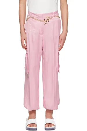 MISS BLUMARINE Kids Pink Belted Cargo Pants