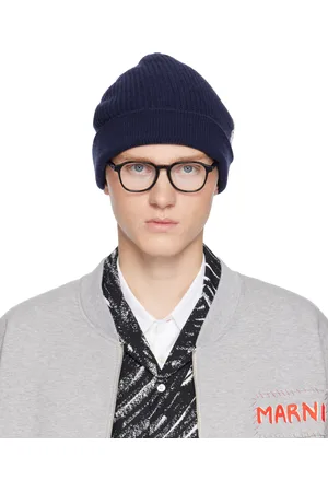 Marni Navy Mending Logo Beanie