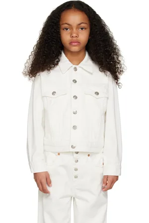 Maison Margiela Kids Off-White Printed Denim Jacket